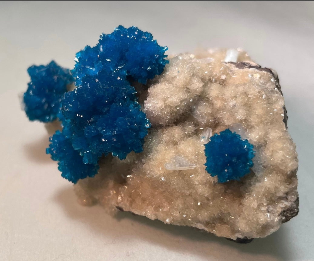 Cavansite with Stilbite on Matrix from Pune, Maharashtra, India