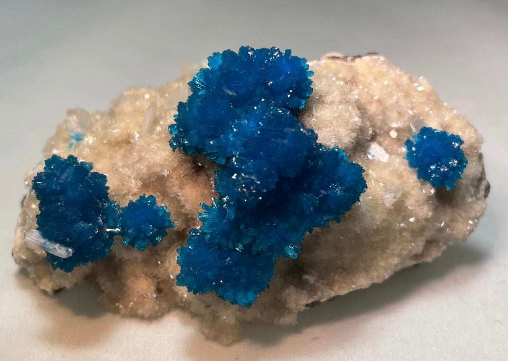 Cavansite with Stilbite on Matrix from Pune, Maharashtra, India