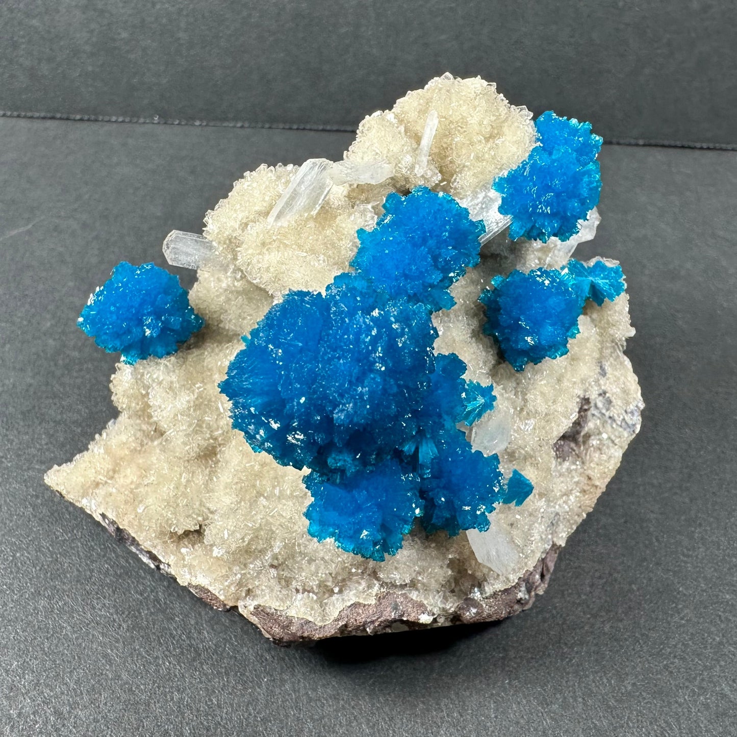 Cavansite with Stilbite on Matrix from Pune, Maharashtra, India