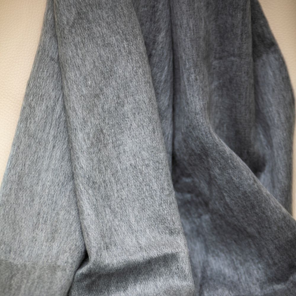 Reversible Alpaca Throw Blanket Handwoven From Ecuador - Storm Grays - Kani Collection