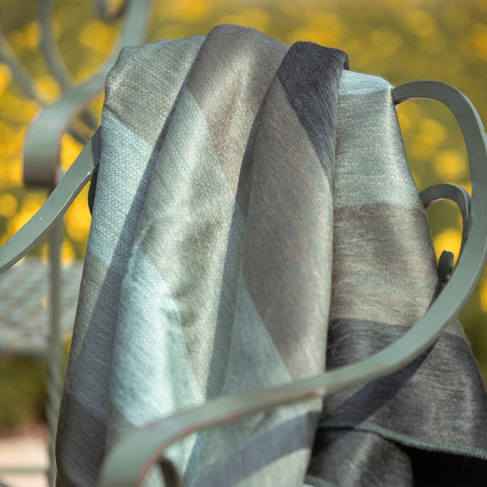Alpaca Throw Blanket Handwoven From Ecuador - Nawi Collection - Lustrous Sage and Greens