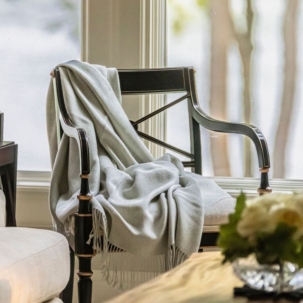 Handloomed 100% Undyed Alpaca Graphite Baby Alpaca Throw Blanket From Peru - Wasi Collection