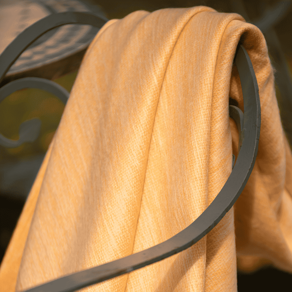 Reversible Alpaca Throw Blanket Handwoven From Ecuador - Daffodil & White - Kani Collection