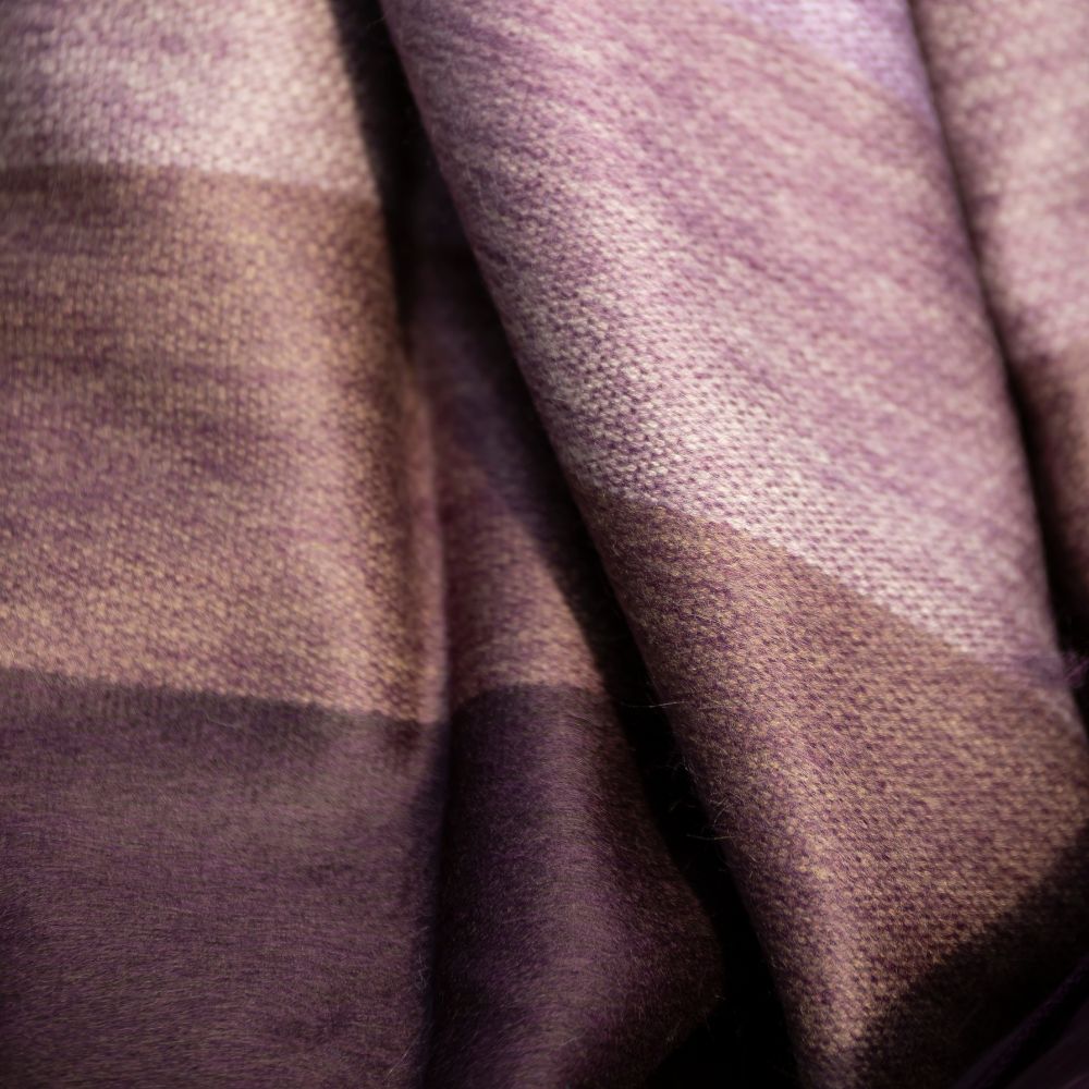 Alpaca Throw Blanket Handwoven From Ecuador -  Deep Purples - Nawi Collection