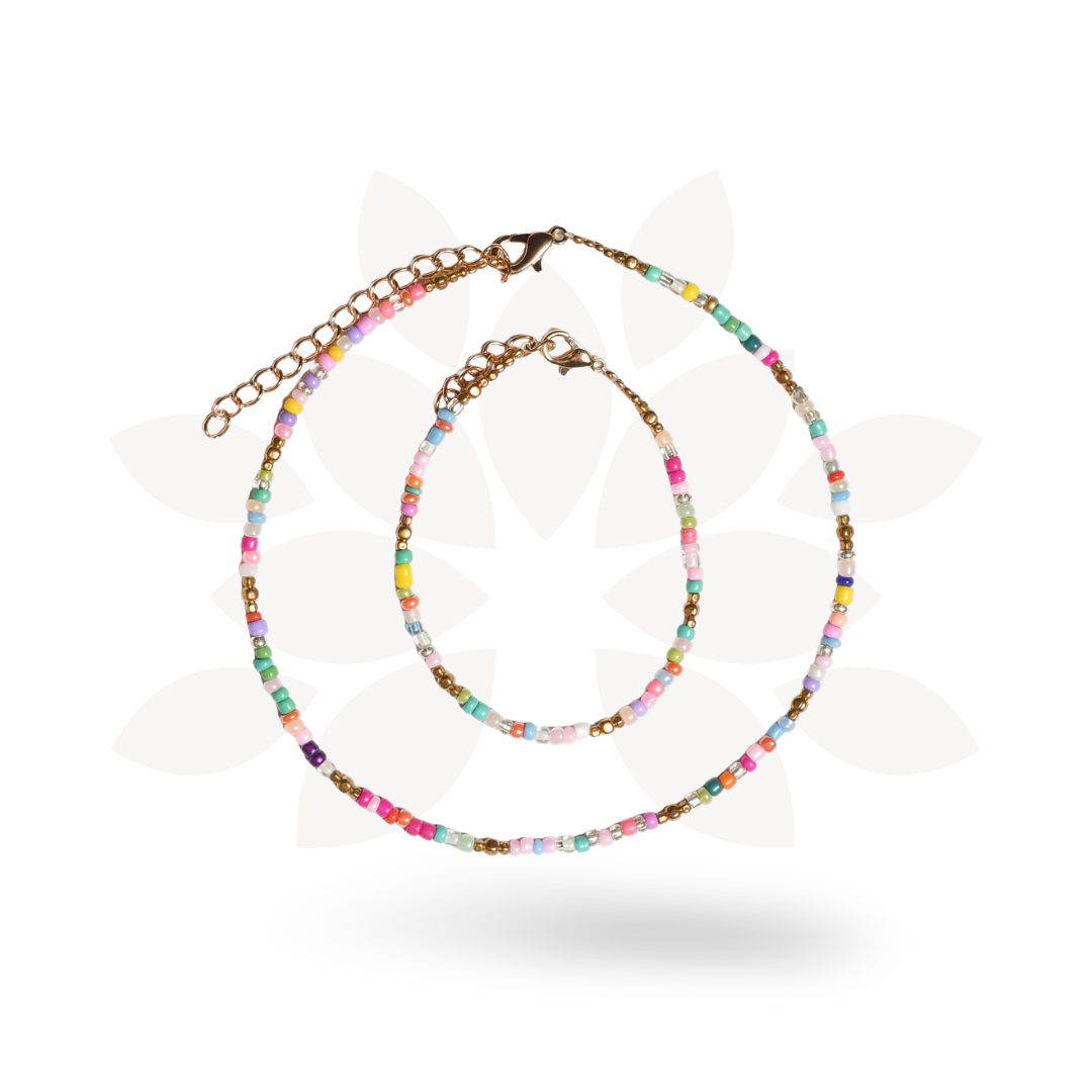 Veranda Beaded Choker and Bracelet Set - Thailand