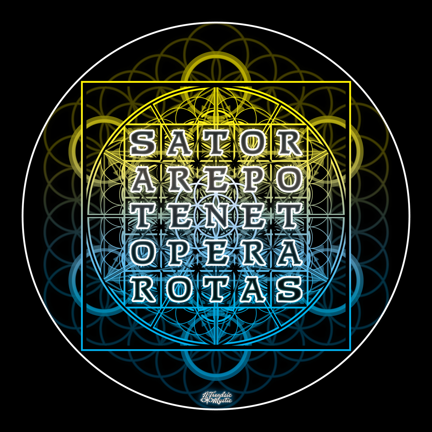 Men’s SATOR Cipher AOP Cotton Tee | NTrendSic Mystic Custom T-Shirt