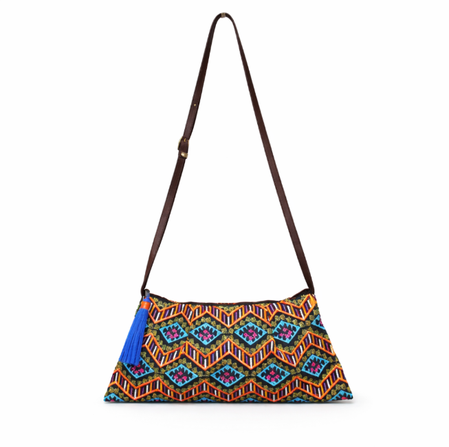 Geometric Crossbody Embroidered Bag - Thailand