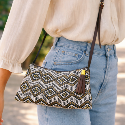 Geometric Crossbody Embroidered Bag - Thailand