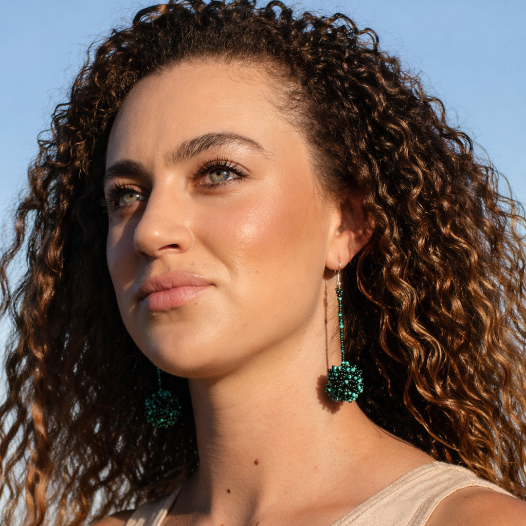 Luna Seed Bead Sphere Drop Earrings – Guatemala