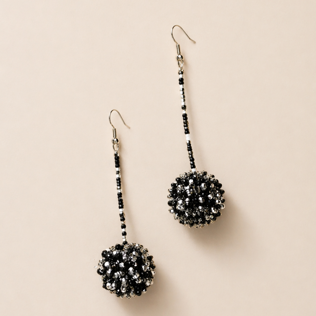 Luna Seed Bead Sphere Drop Earrings – Guatemala