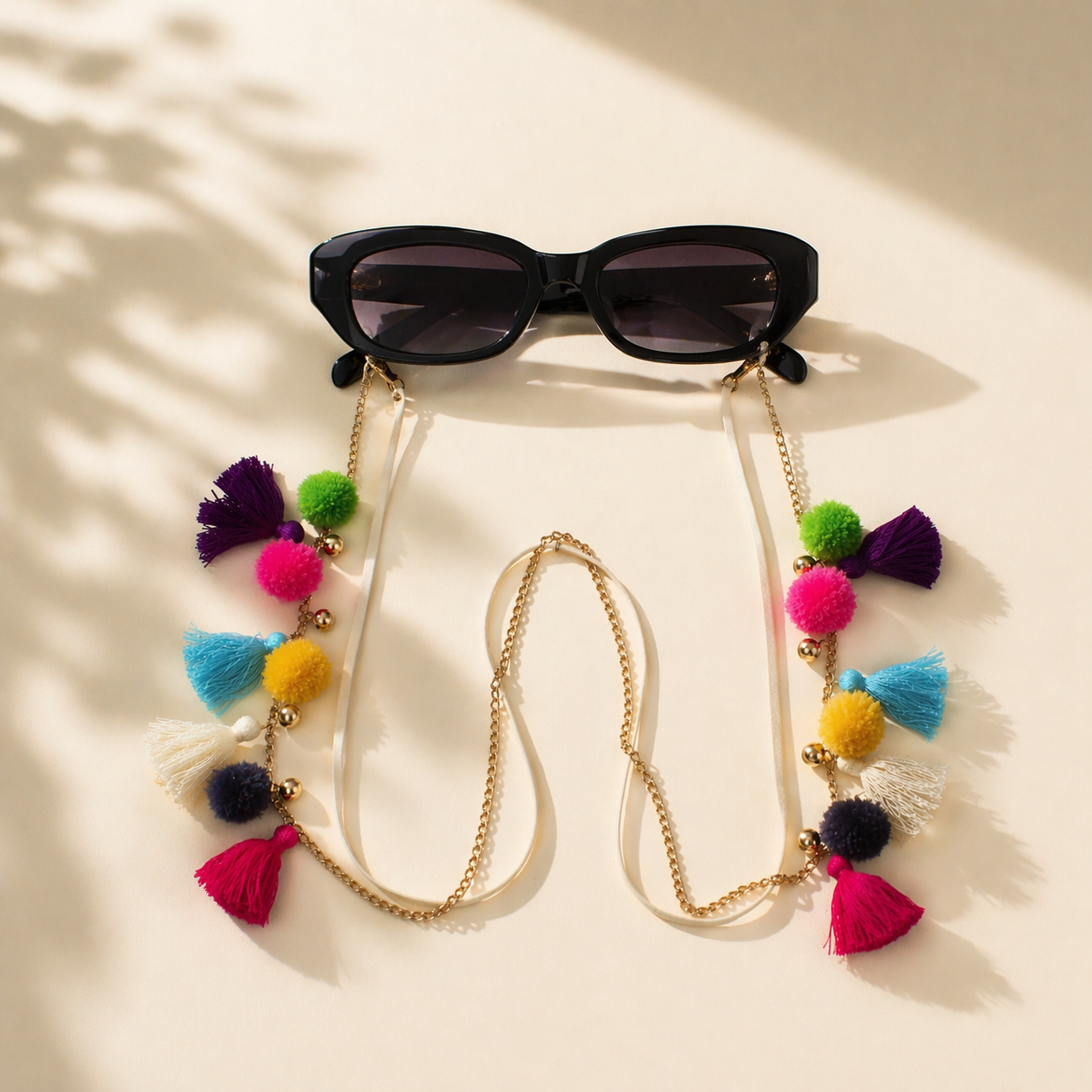 Leather Pom Pom Tassel Sunglass Chain Strap – Thailand