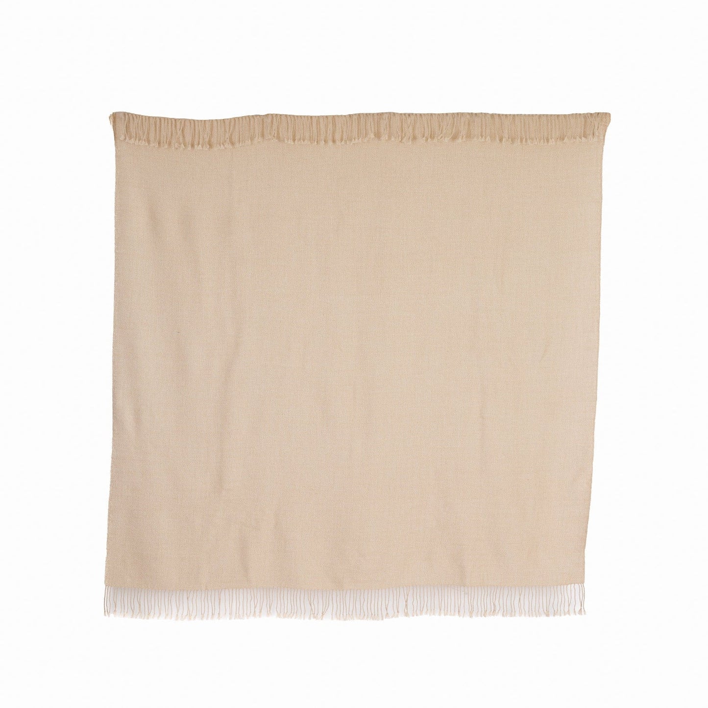 Handloomed 100% Undyed Baby Alpaca Ivory Mist Throw Blanket From Peru - Wasi Collection