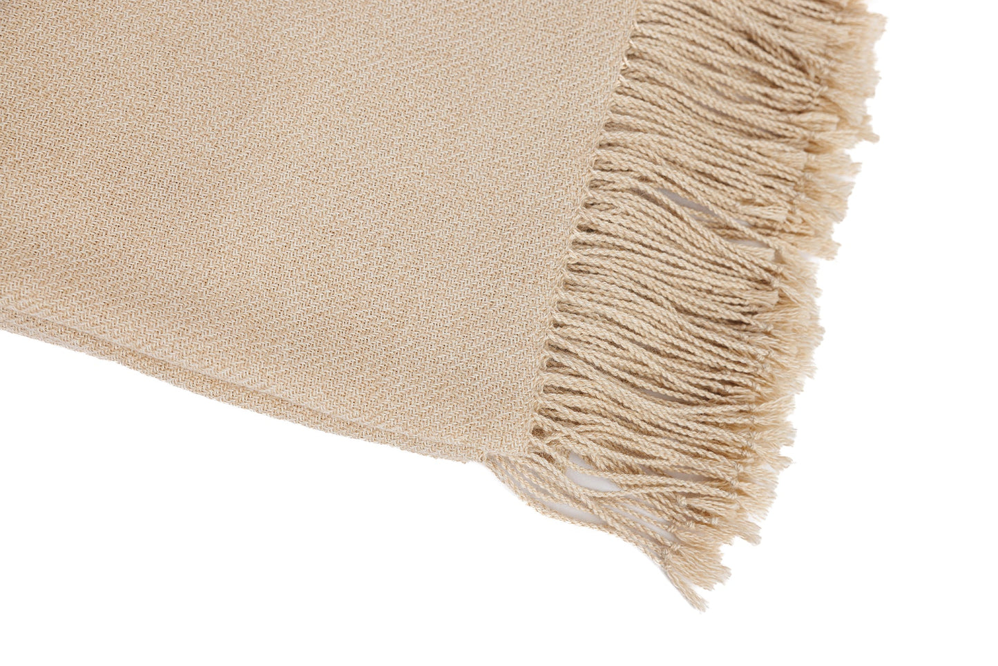 Handloomed 100% Undyed Baby Alpaca Ivory Mist Throw Blanket From Peru - Wasi Collection