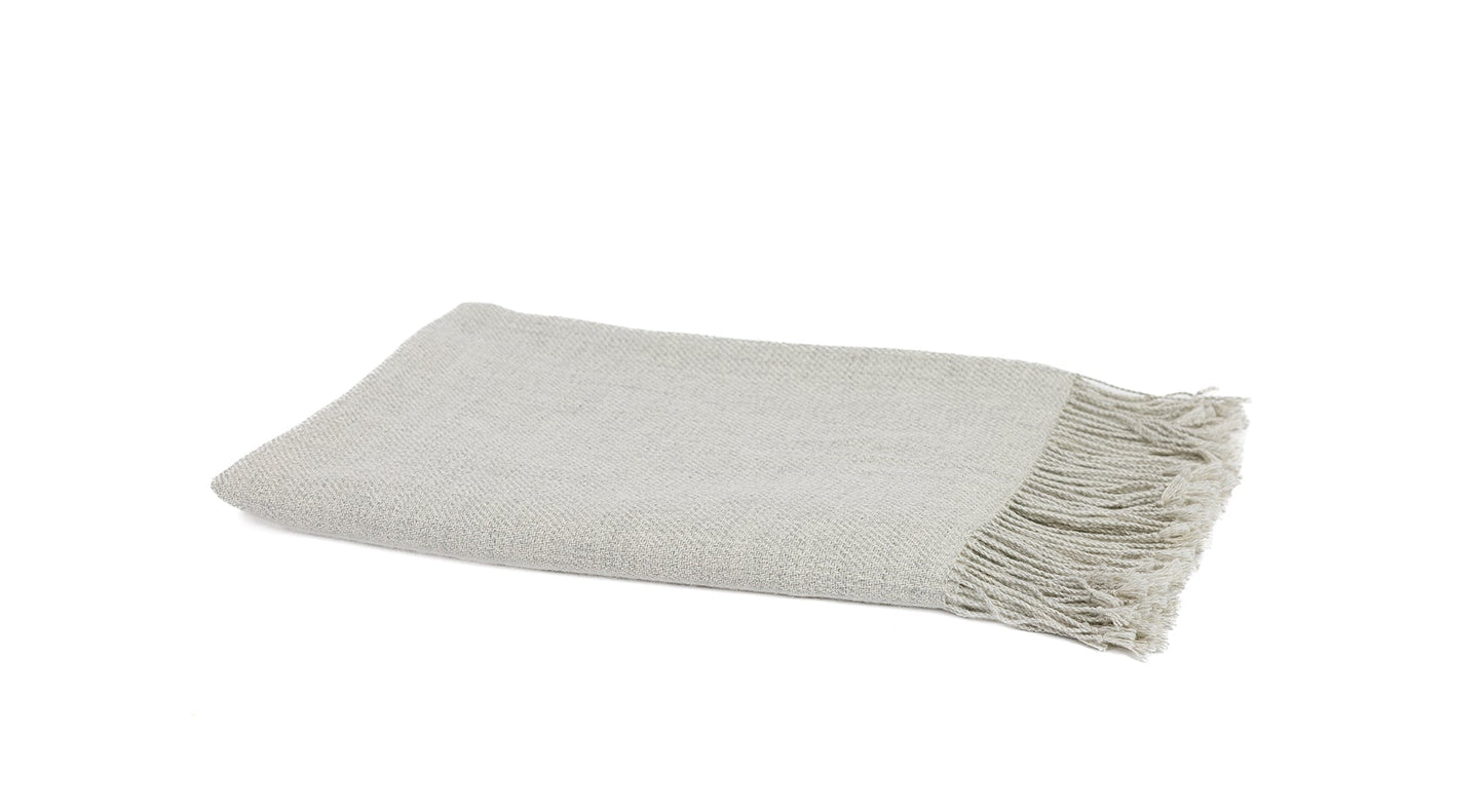 Handloomed 100% Undyed Baby Alpaca Silver Throw Blanket From Peru - Wasi Collection