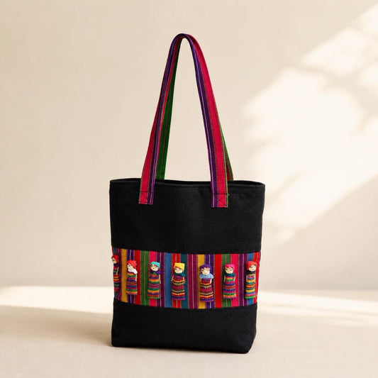 Worry Doll Carry-All Woven Tote - Guatemala