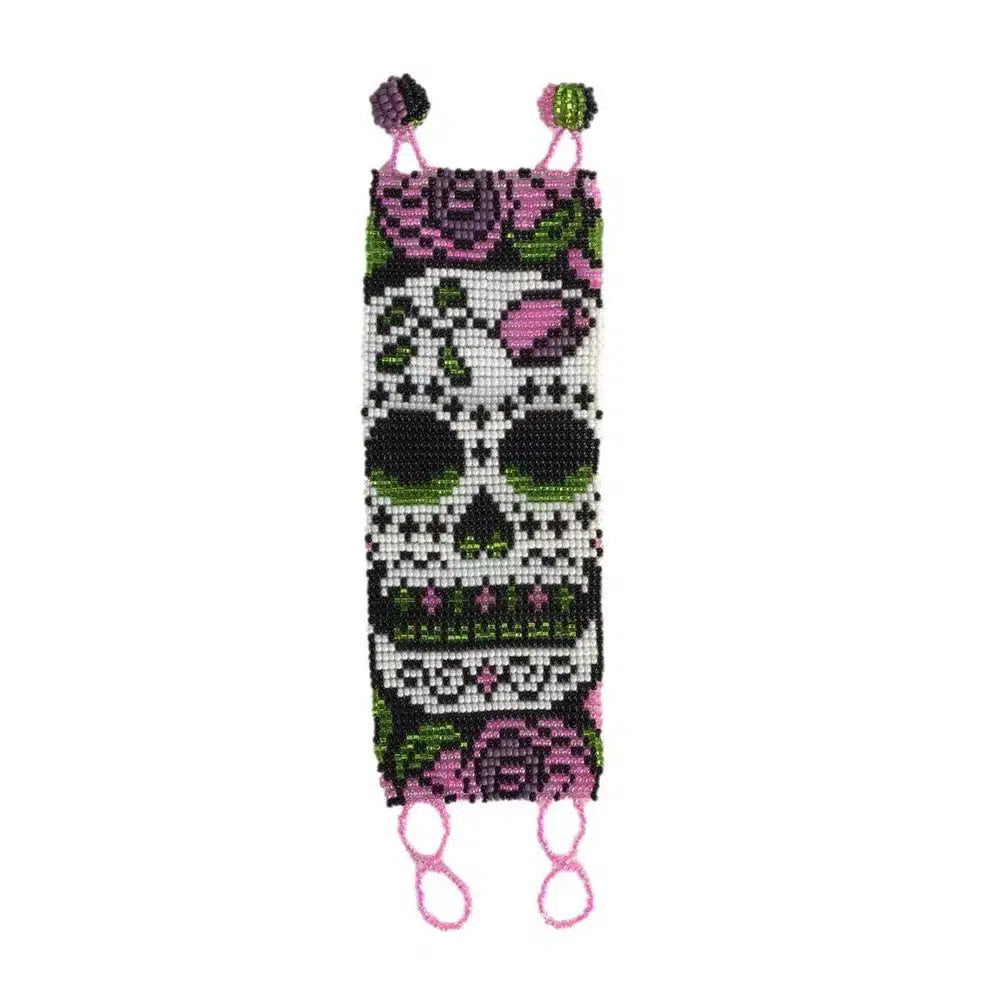 Sugar Skull | Catrina Seed Bead Adjustable Closure Bracelet - Guatemala