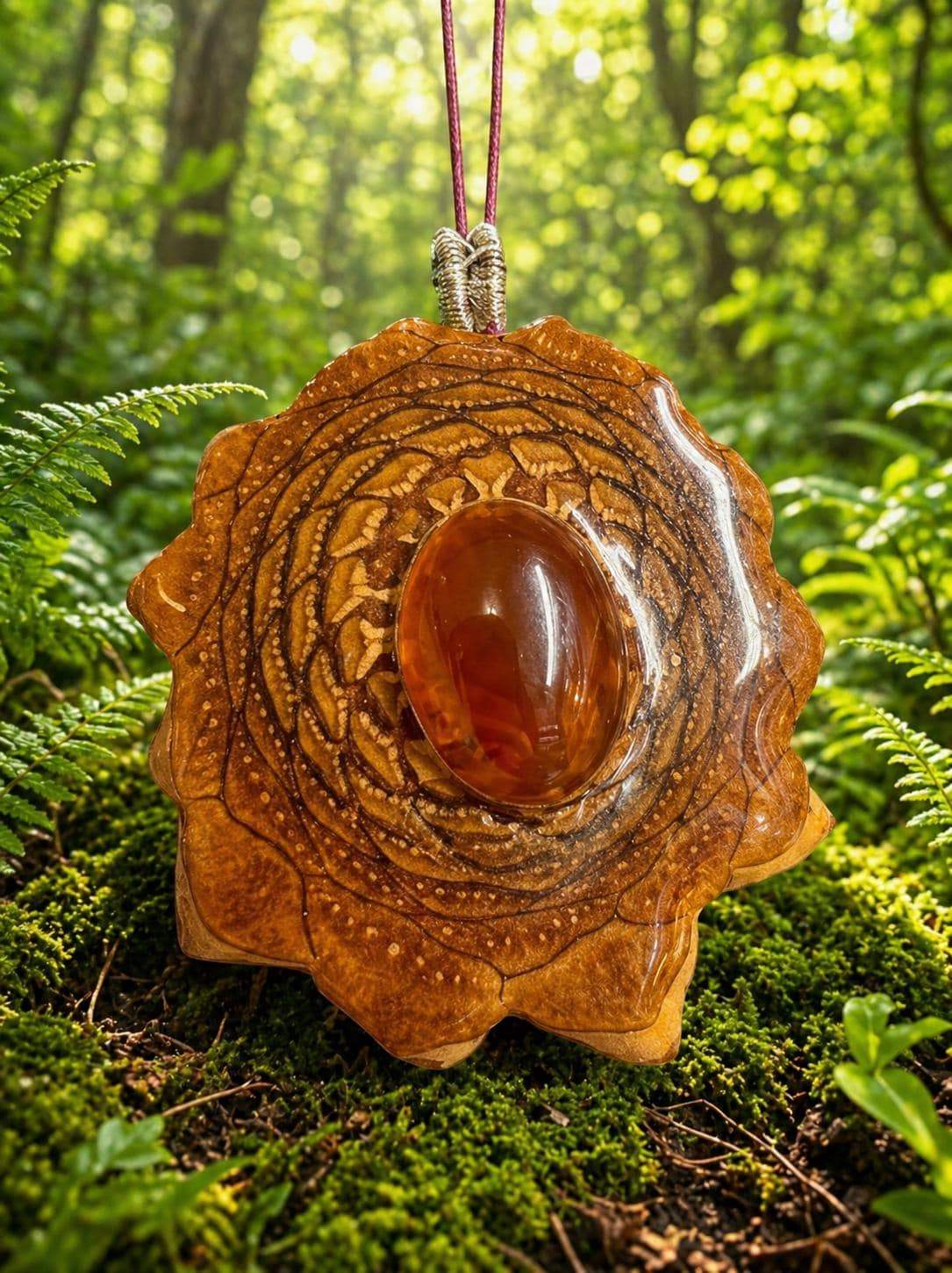 Cornelian Pinecone Pendant | Handmade PNW Jewelry | #52