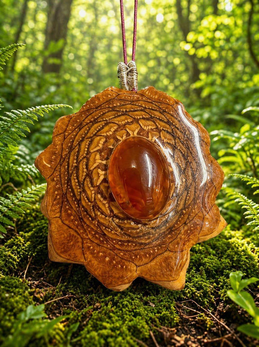 Cornelian Pinecone Pendant | Handmade PNW Jewelry | #52