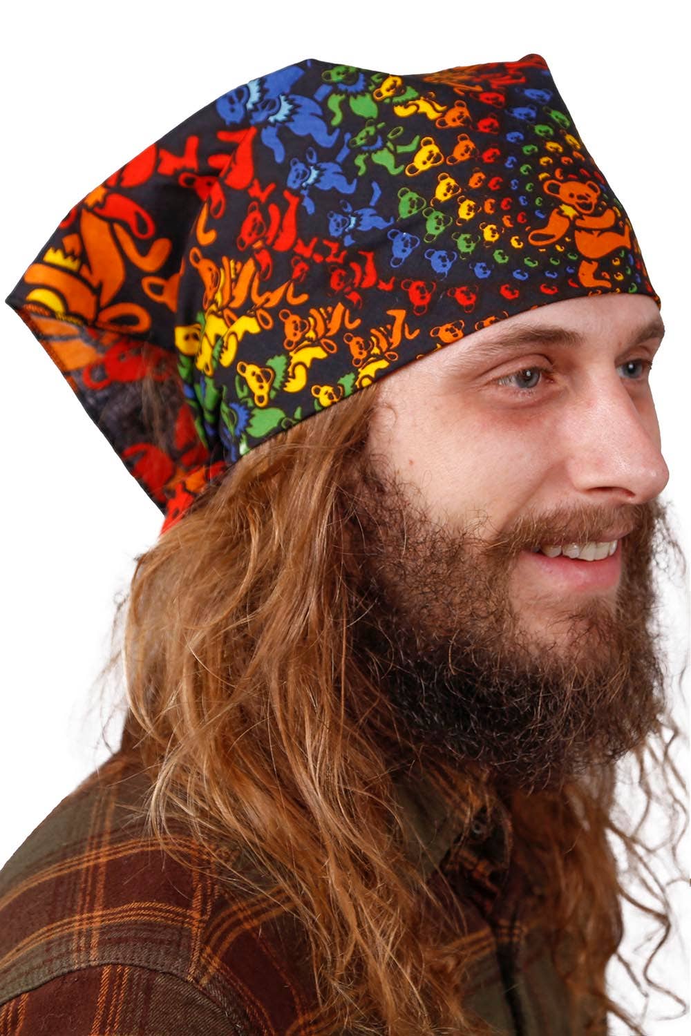3D Grateful Dead Bandana Rainbow Bear Spiral