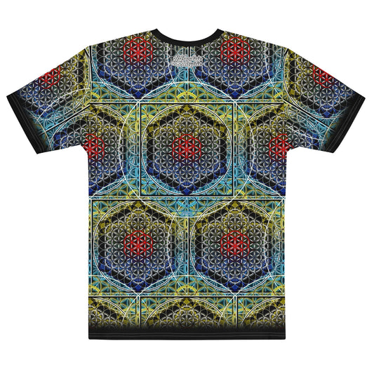 Electric Honeycomb | Sacred Geometry Tee | Cotton All-Over Print T-shirt