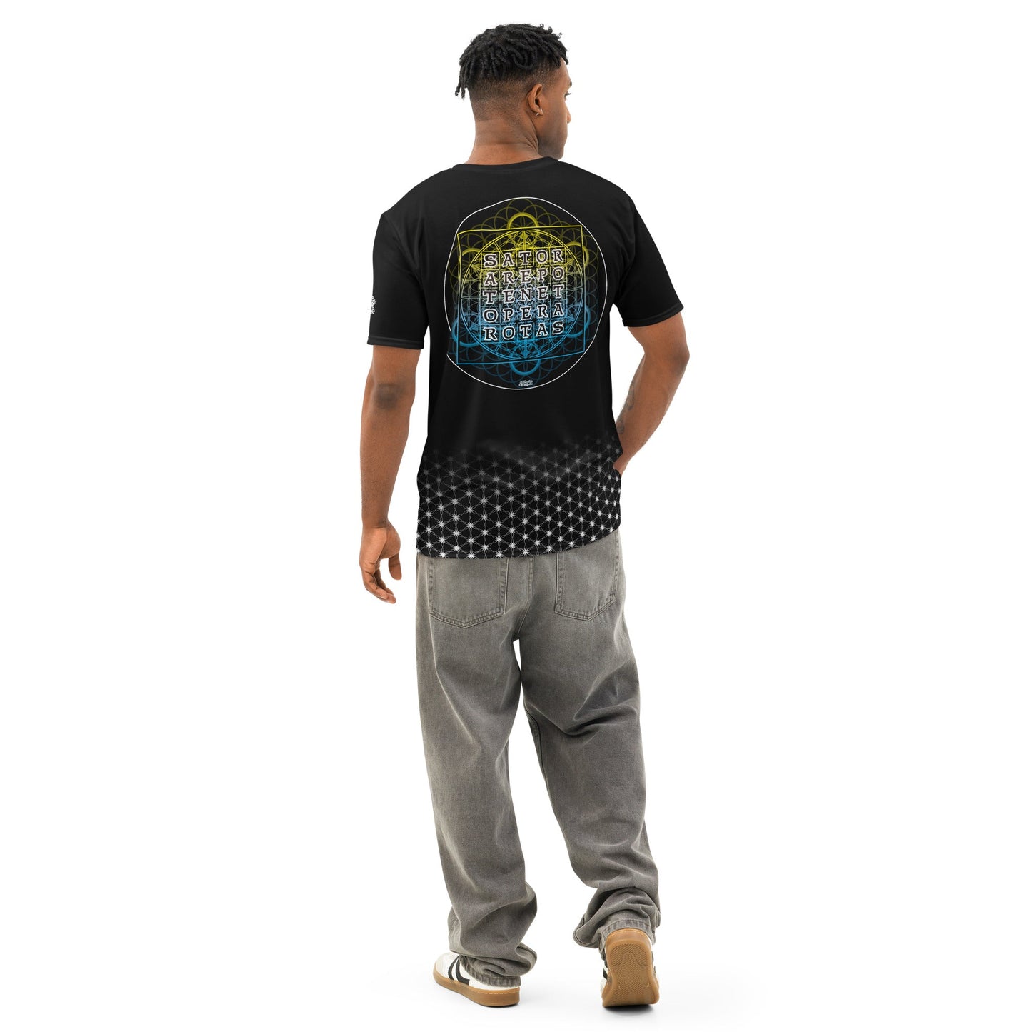 Men’s SATOR Cipher AOP Cotton Tee | NTrendSic Mystic Custom T-Shirt