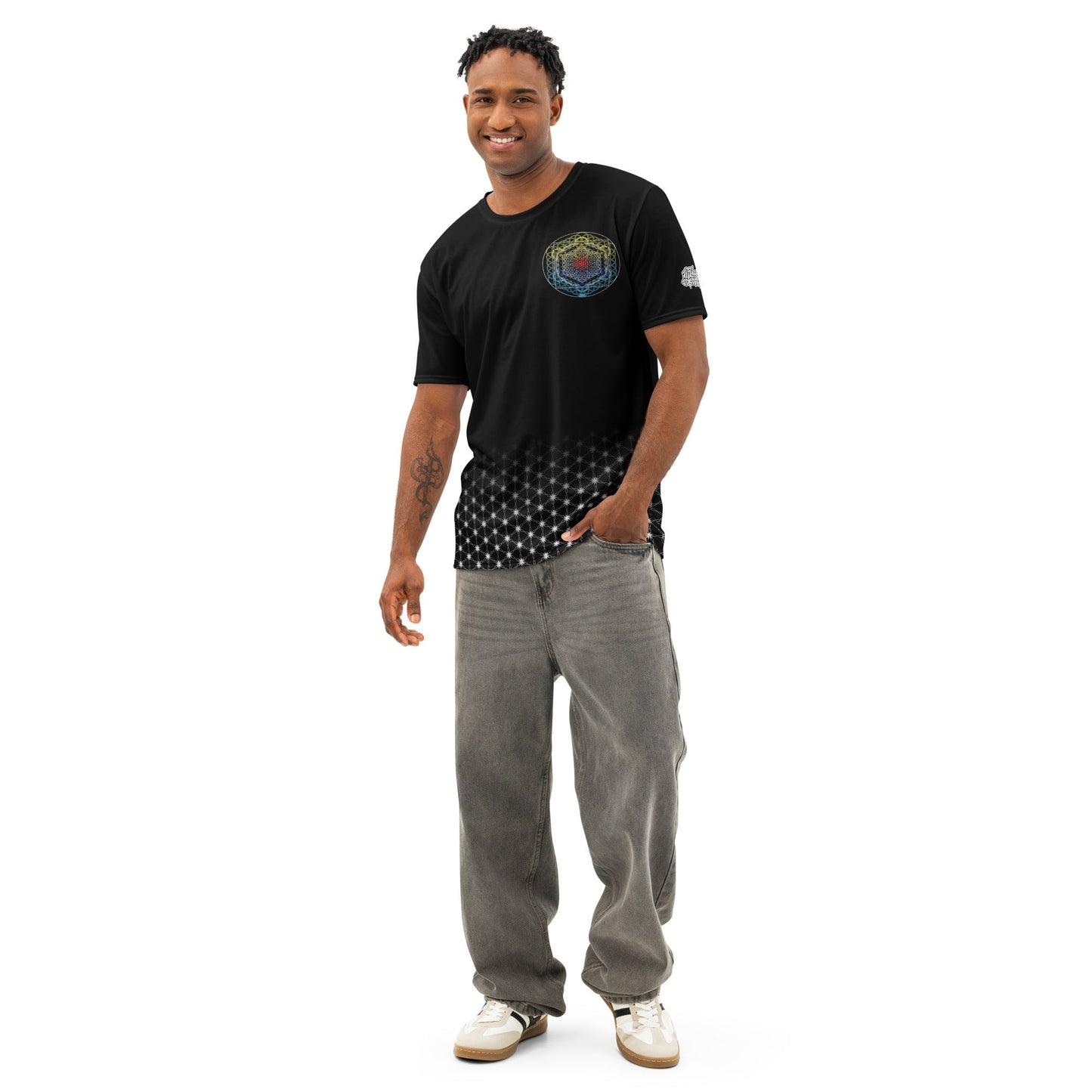 Men’s SATOR Cipher AOP Cotton Tee | NTrendSic Mystic Custom T-Shirt