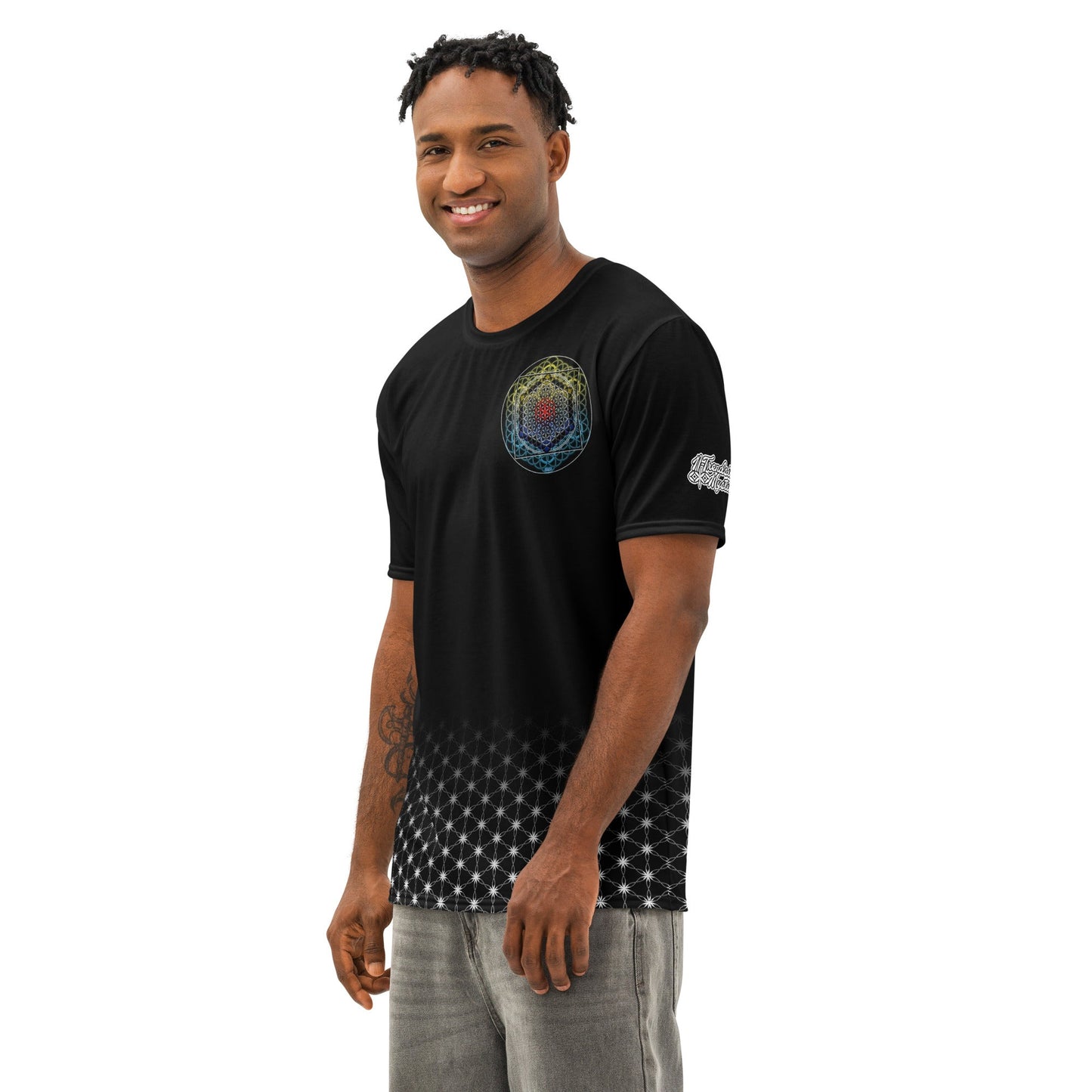 Men’s SATOR Cipher AOP Cotton Tee | NTrendSic Mystic Custom T-Shirt