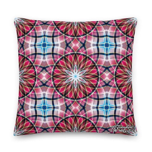 Crimson Lunar | Sacred Geometry Premium Pillow – All-Over Print Mystic Home Décor