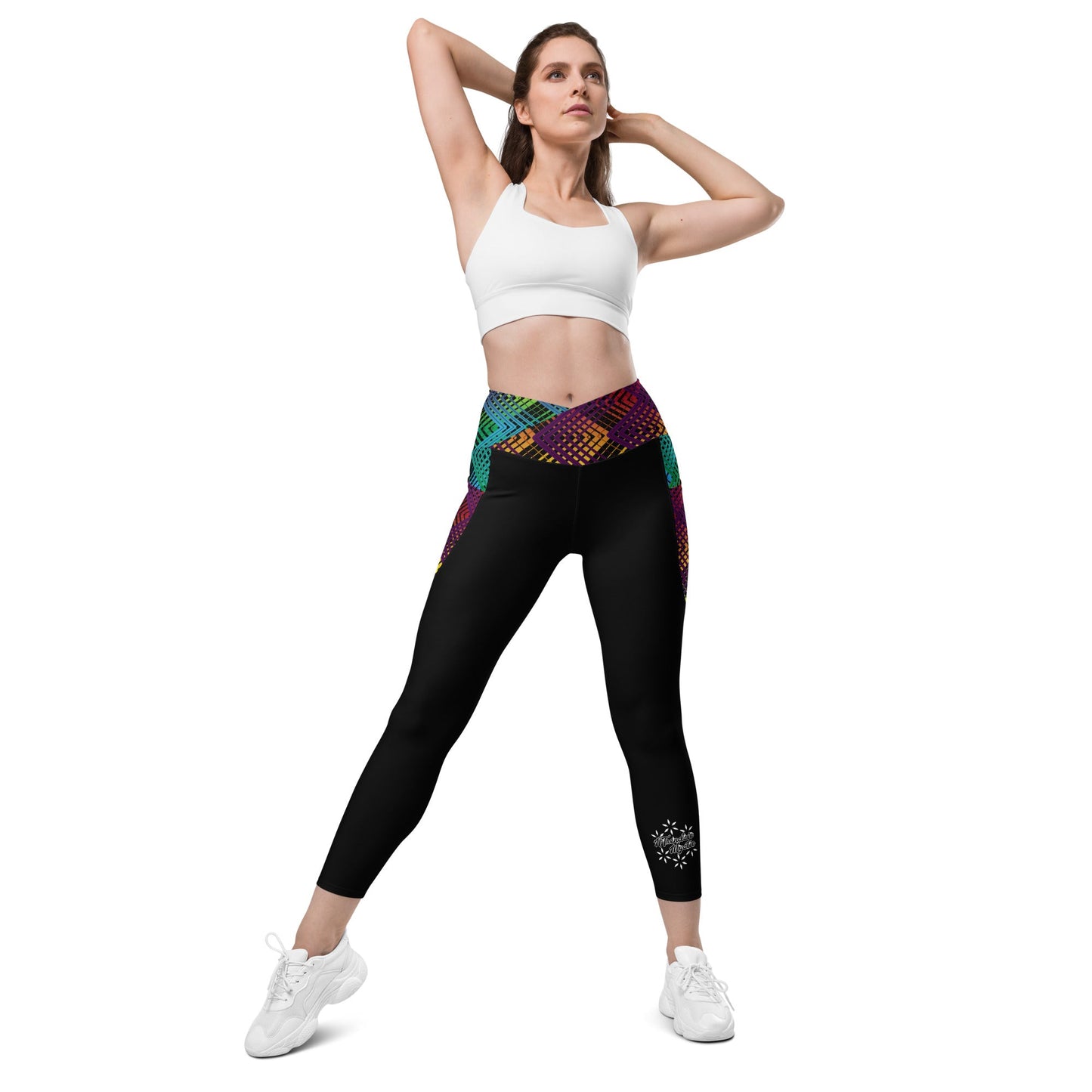 Ziggy Stripes | Crossover Leggings with Pockets