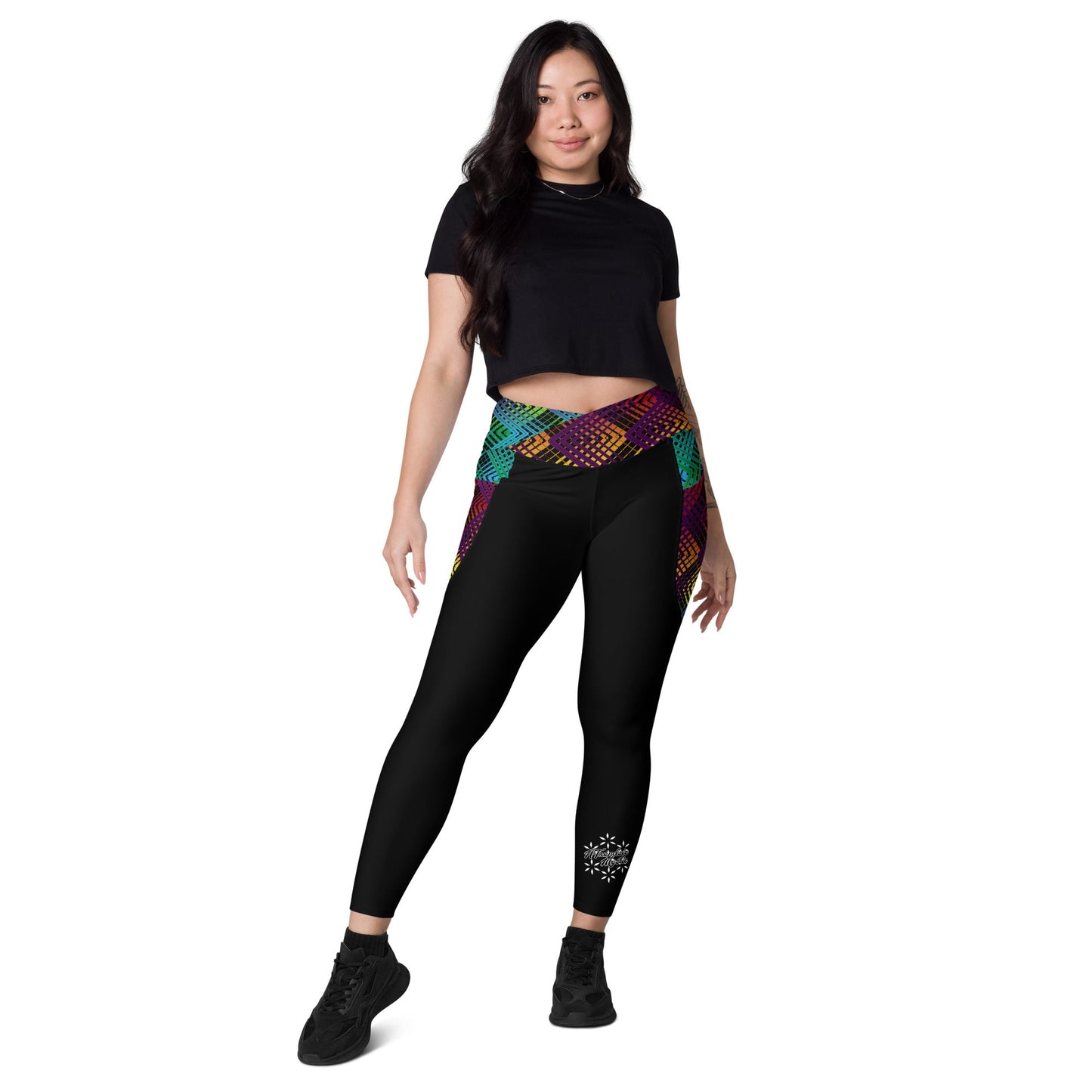 Ziggy Stripes | Crossover Leggings with Pockets
