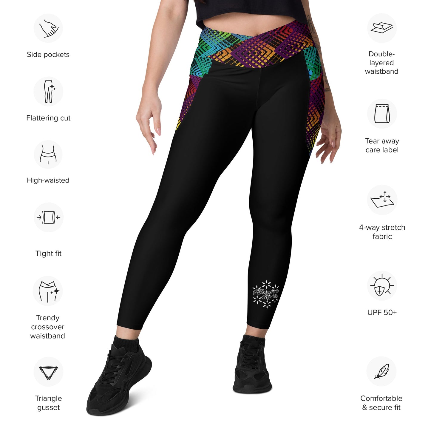 Ziggy Stripes | Crossover Leggings with Pockets