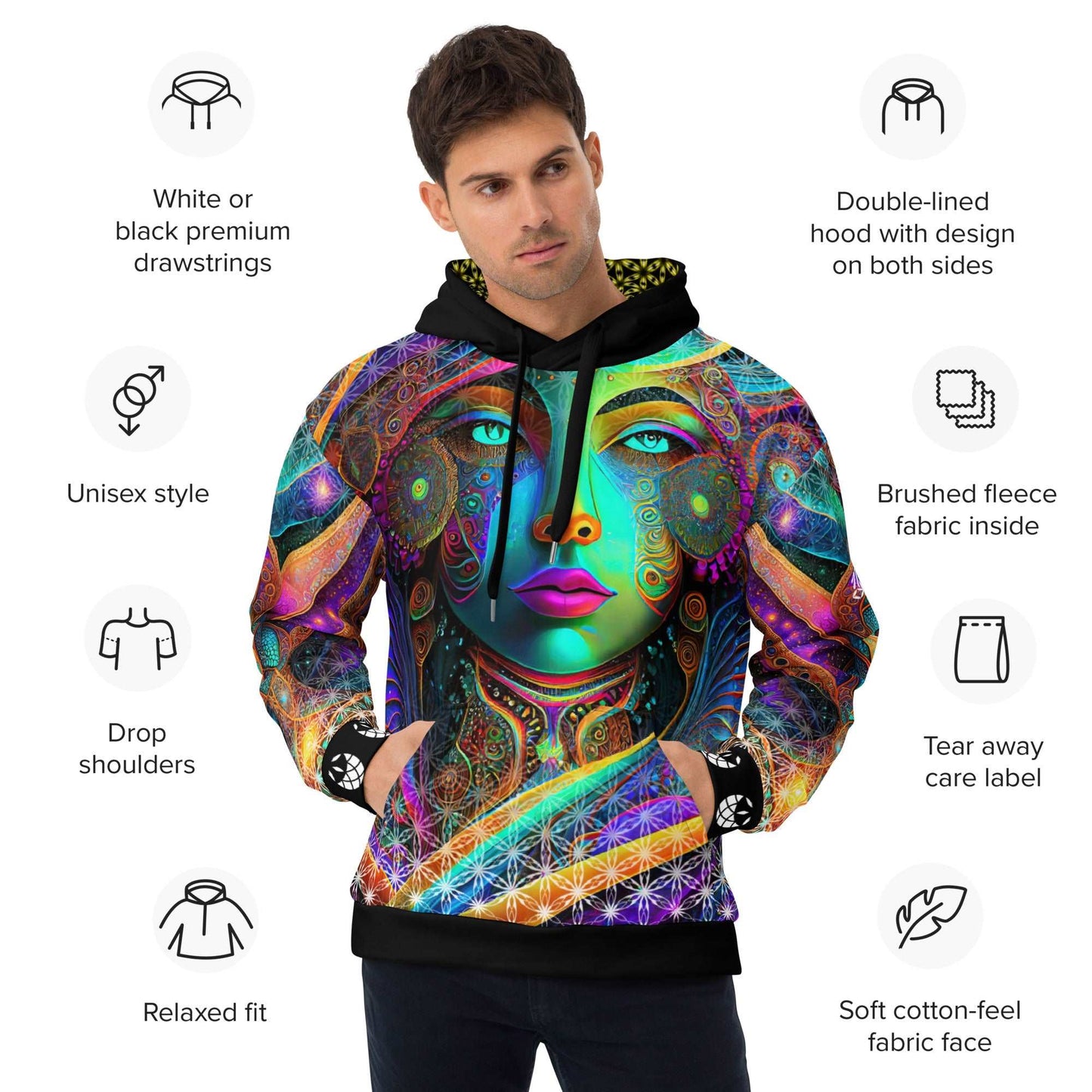 Cosmic DNA Restoration Sacred Geometry Unisex Hoodie