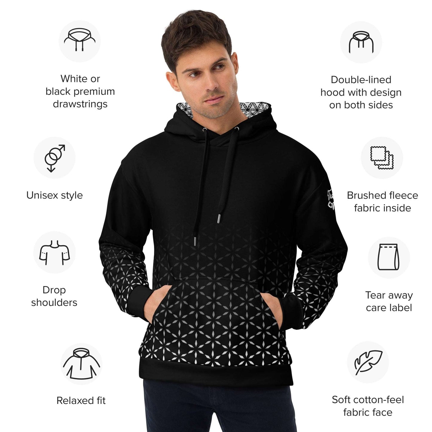 Great Skots | Unisex Cosmic Plaid Sacred Geometry Hoodie