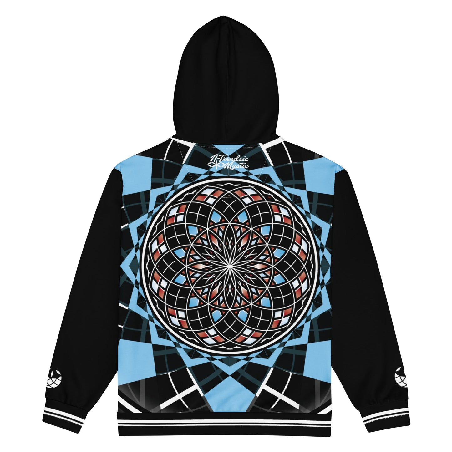 Quantum Bloom Sacred Geometry Unisex Zip Hoodie