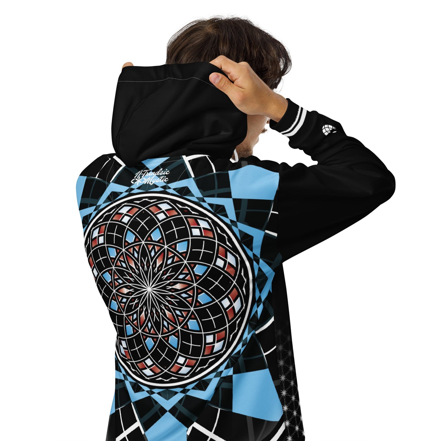 Quantum Bloom Sacred Geometry Unisex Zip Hoodie