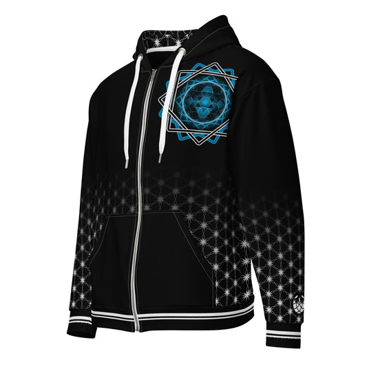 Mystic Melchizedek Sacred Geometry Unisex Zip Hoodie