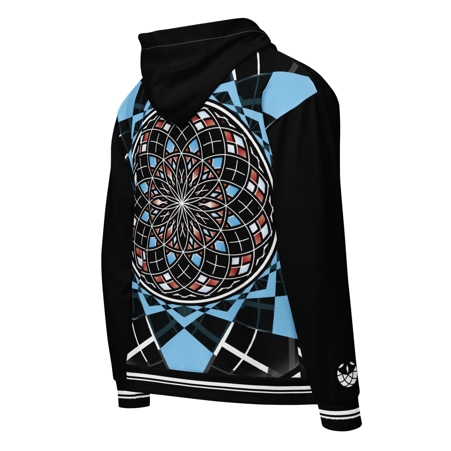 Quantum Bloom Sacred Geometry Unisex Zip Hoodie
