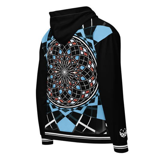 Quantum Bloom Sacred Geometry Unisex Zip Hoodie