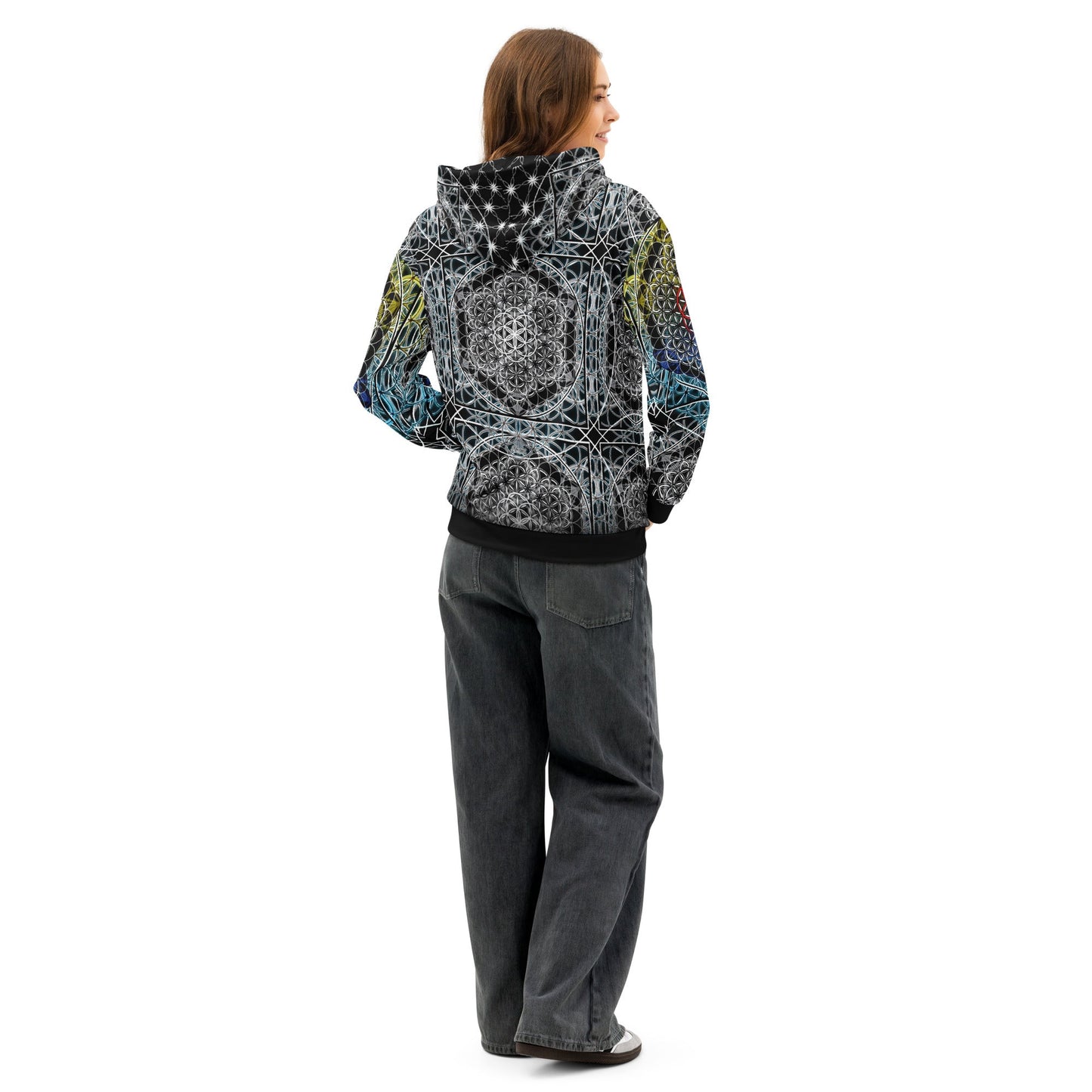 Resonant Architect | SATOR Geometry Cotton Hoodie | Unisex Pullover | Unisex Cotton AOP Hoodie