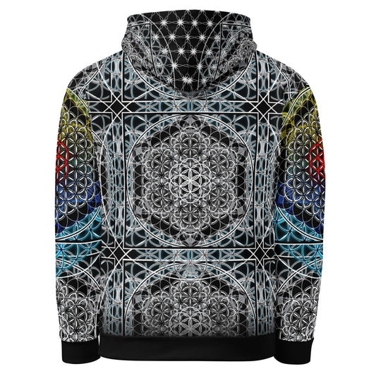 Resonant Architect | SATOR Geometry Cotton Hoodie | Unisex Pullover | Unisex Cotton AOP Hoodie