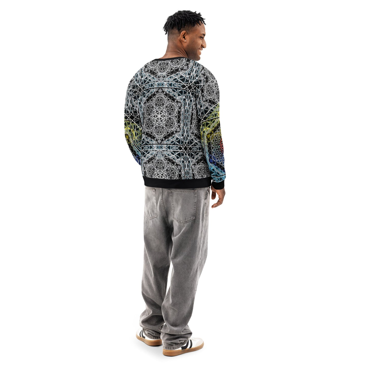 Resonant Architect | Harmonic Grid Cotton Sweatshirt | Unisex Cotton Sweatshirt