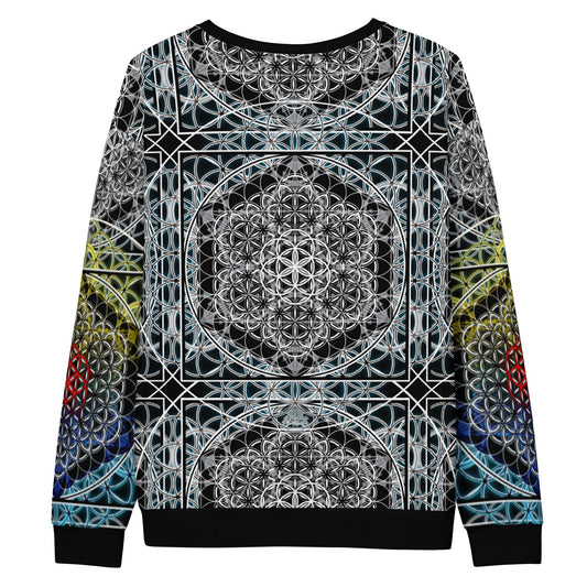 Resonant Architect | Harmonic Grid Cotton Sweatshirt | Unisex Cotton Sweatshirt