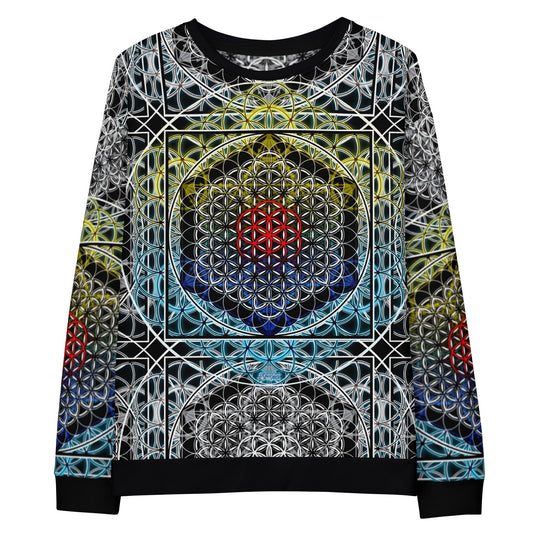 Resonant Architect | Harmonic Grid Cotton Sweatshirt | Unisex Cotton Sweatshirt