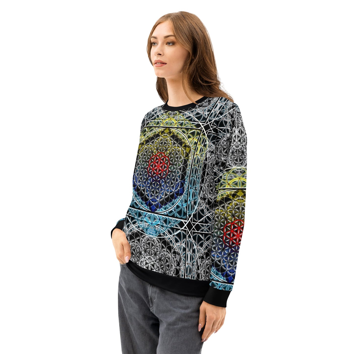 Resonant Architect | Harmonic Grid Cotton Sweatshirt | Unisex Cotton Sweatshirt