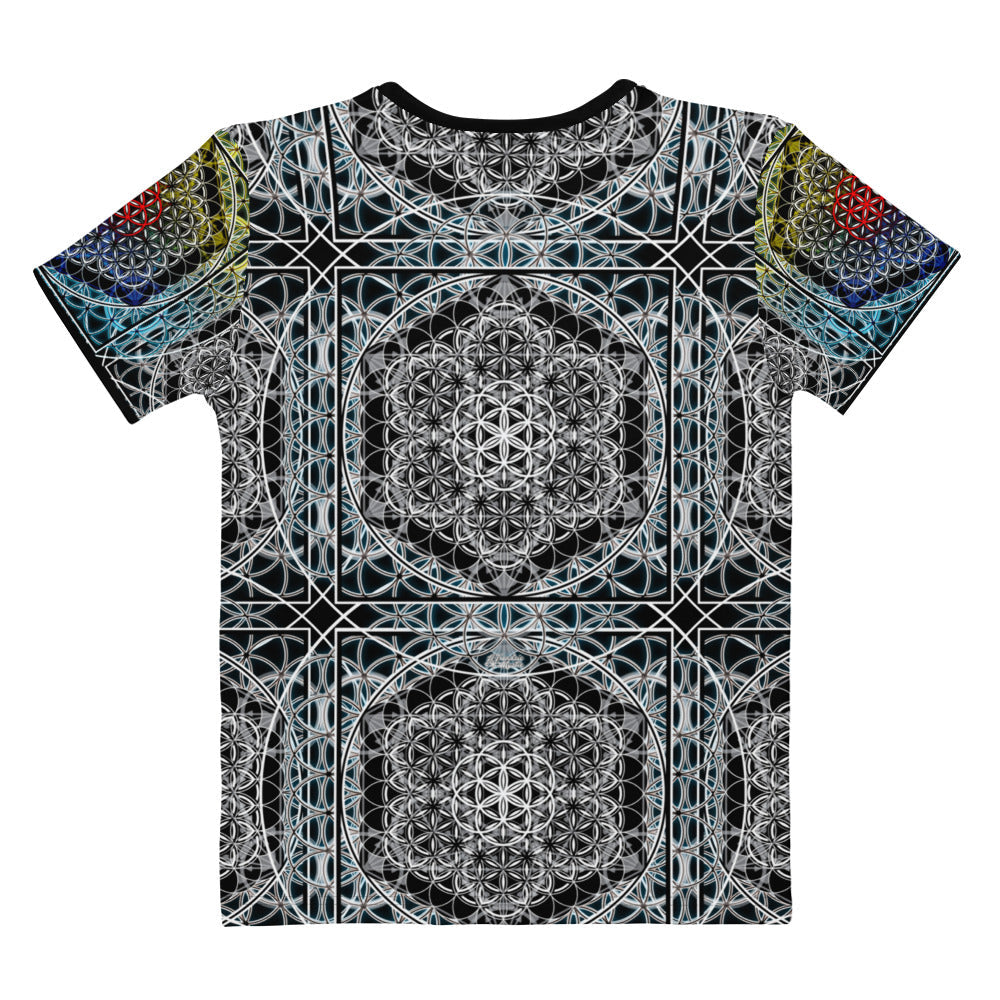 Resonant Architect | Spectrum Geometry Tee | Women’s Cotton Crew Neck AOP T-shirt