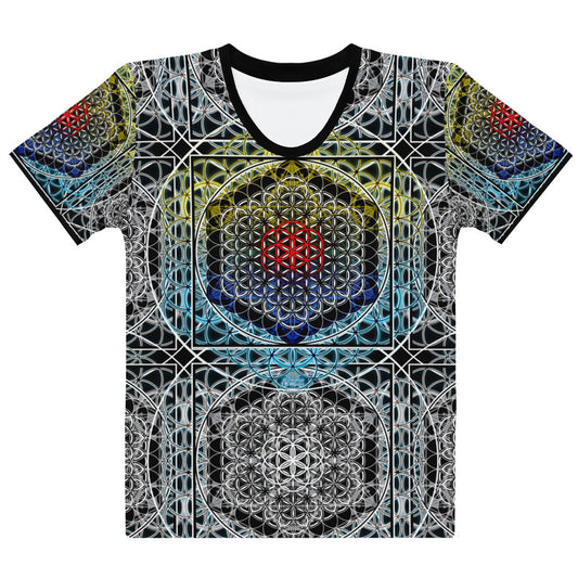 Resonant Architect | Spectrum Geometry Tee | Women’s Cotton Crew Neck AOP T-shirt