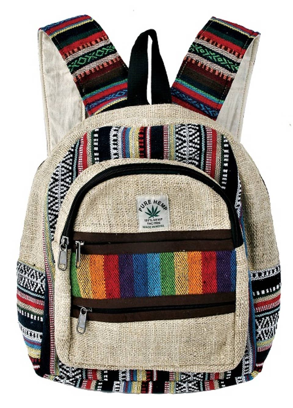 Medium Hemp Rainbow Backpack