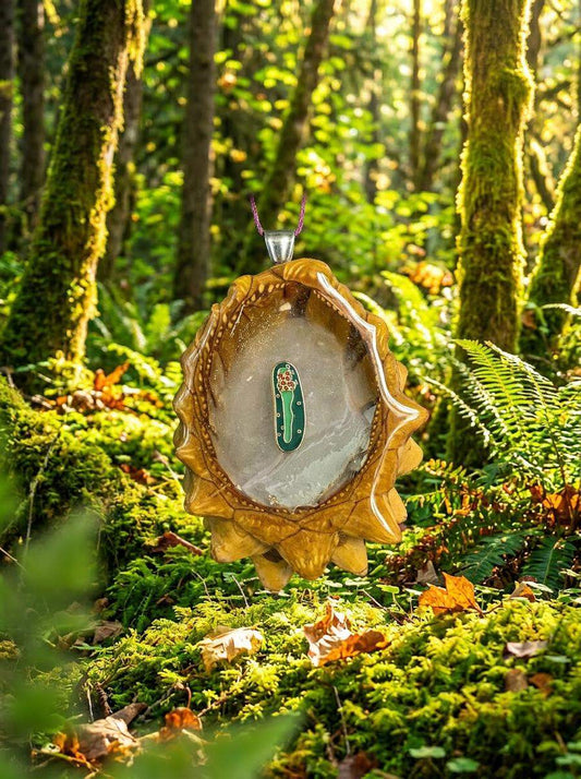 Pickle Rick Pinecone Pendant | Handmade PNW Resin Jewelry | #98