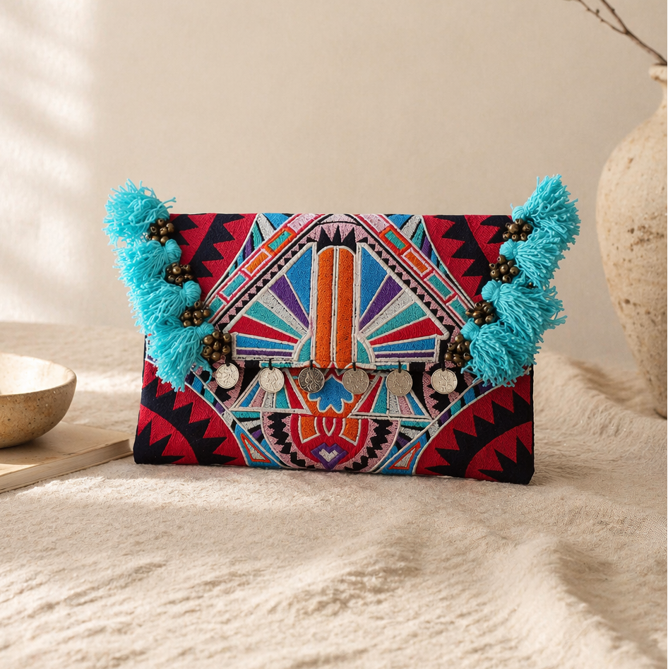 Embroidered Multi Tassel Clutch Bag iPad Case – Thailand