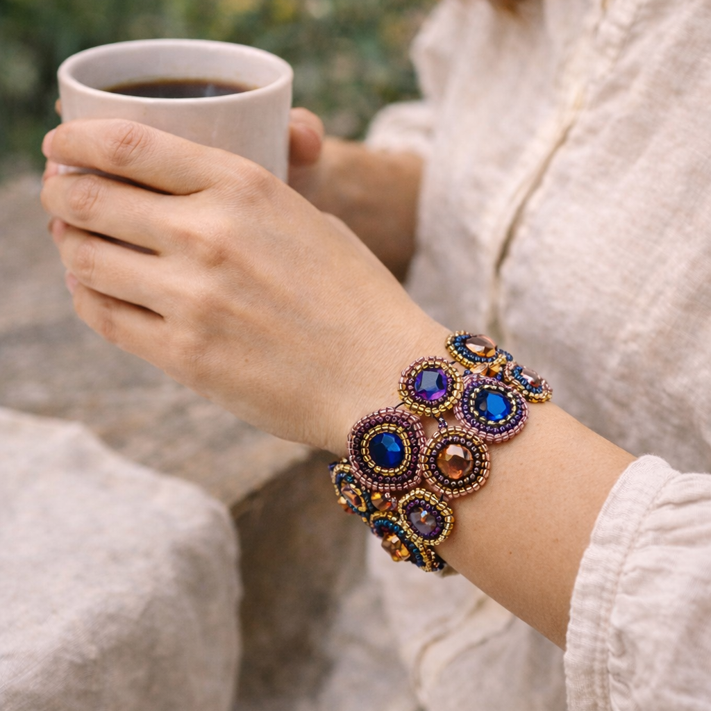 Bola Seed Bead Magnetic Closure Bracelet - Guatemala